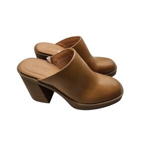 Universal Thread Shoes Tess Women's Sz 7 Platform Mules Heels Brown Tan *Flaw